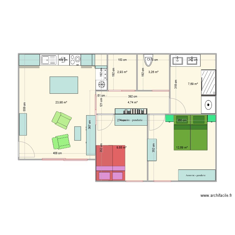 trois. Plan de 0 pièce et 0 m2