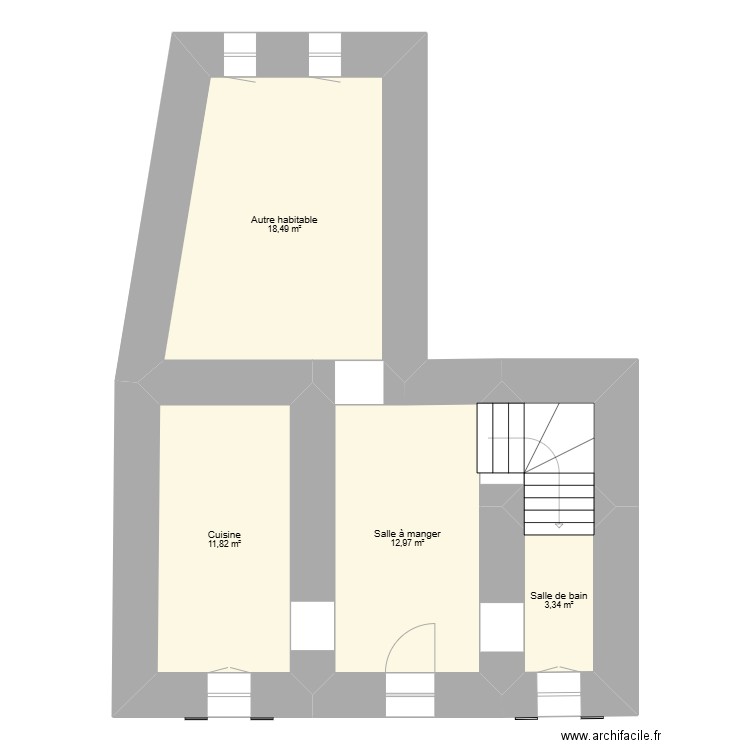 MARTELLI Jean Laurent RDC. Plan de 5 pièces et 49 m2