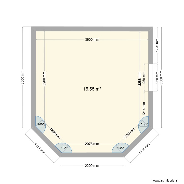 TAVARES. Plan de 1 pièce et 16 m2