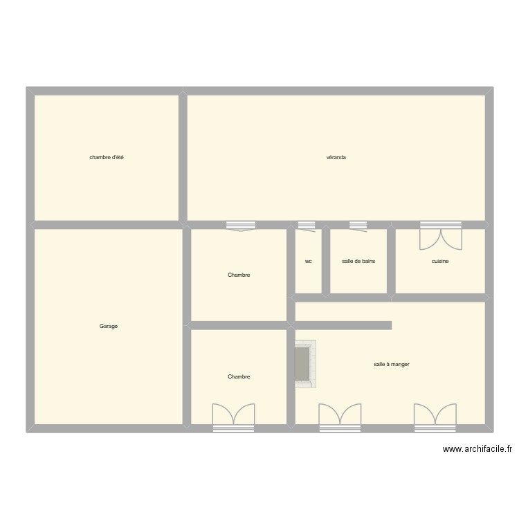 GUYET Sabine état initial. Plan de 9 pièces et 154 m2