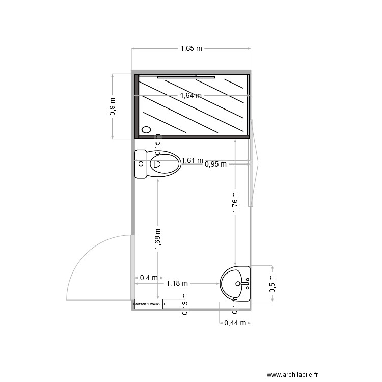 SDB RDC. Plan de 0 pièce et 0 m2