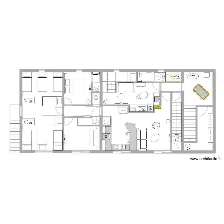 2 studio 1er &eacute;tage copie travail. Plan de 