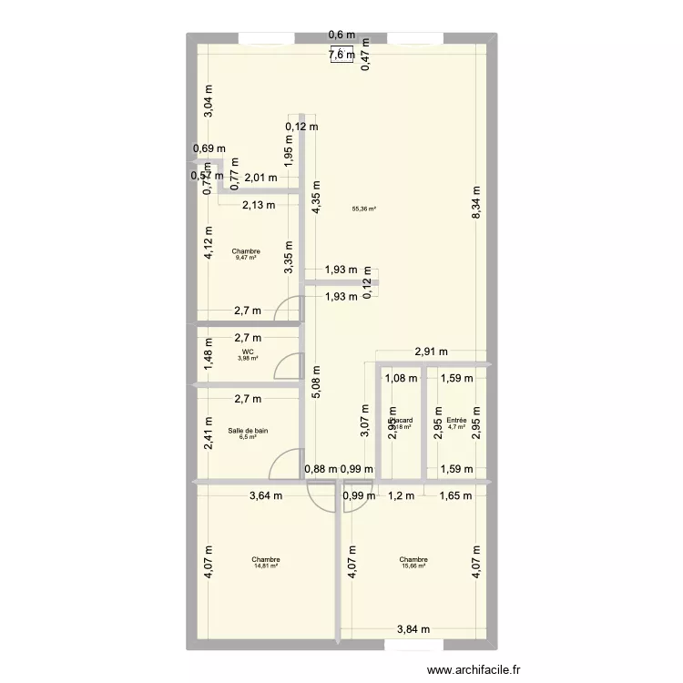 plan2. Plan de 8 pièces et 114 m²