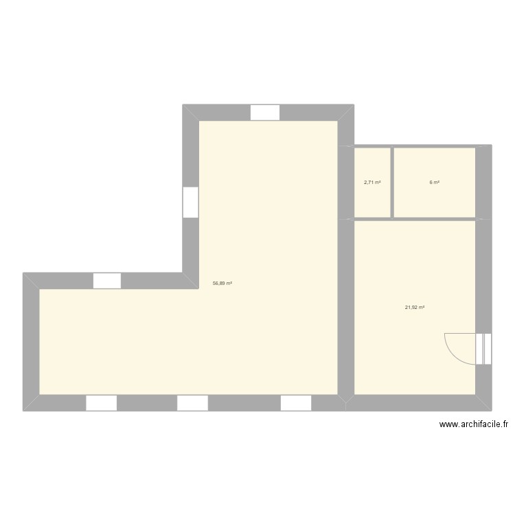 chanchevel. Plan de 4 pièces et 88 m2