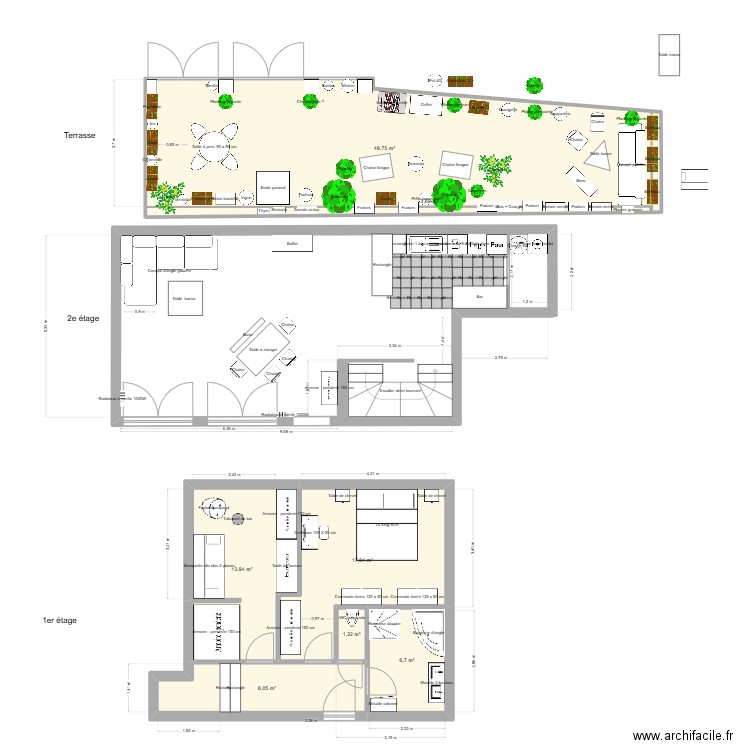 10 passage Rivière Terrasse v6. Plan de 7 pièces et 100 m2