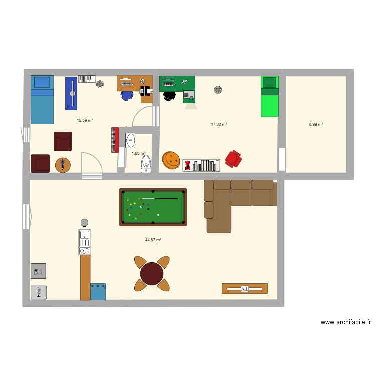 ma maison. Plan de 5 pièces et 88 m2