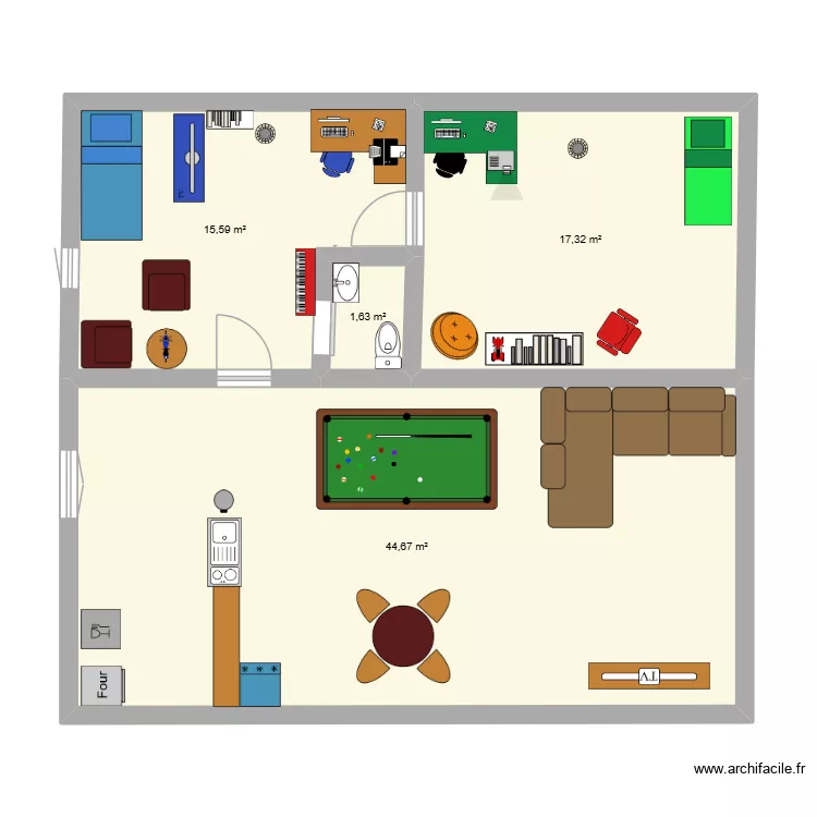 ma maison. Plan de 4  et 79 m²
