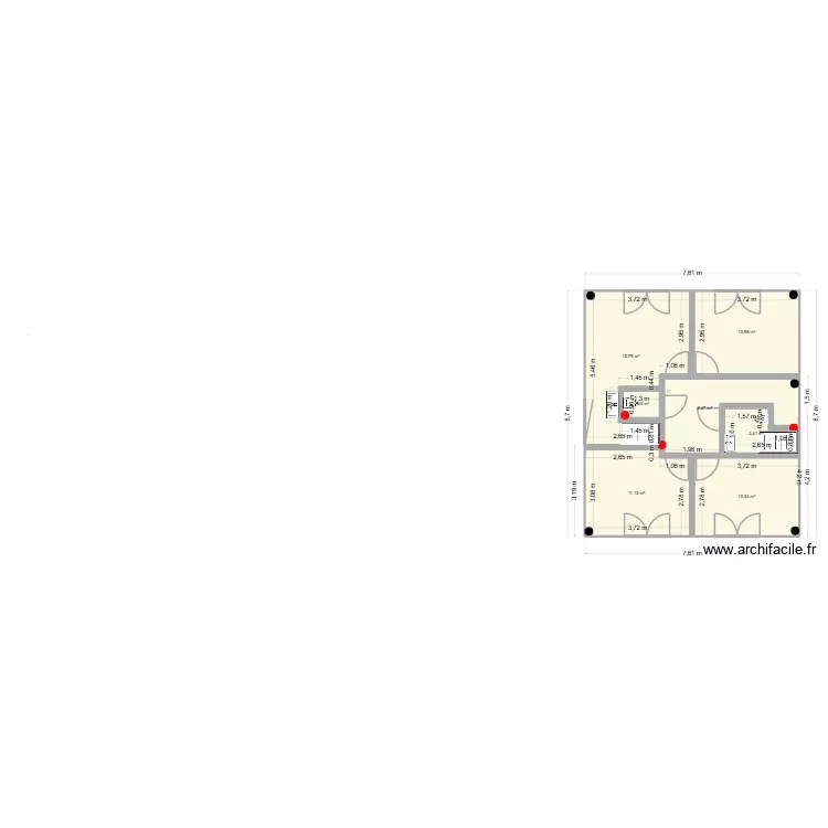 nouv plan + equipement 2. Plan de 14  et 212 m²