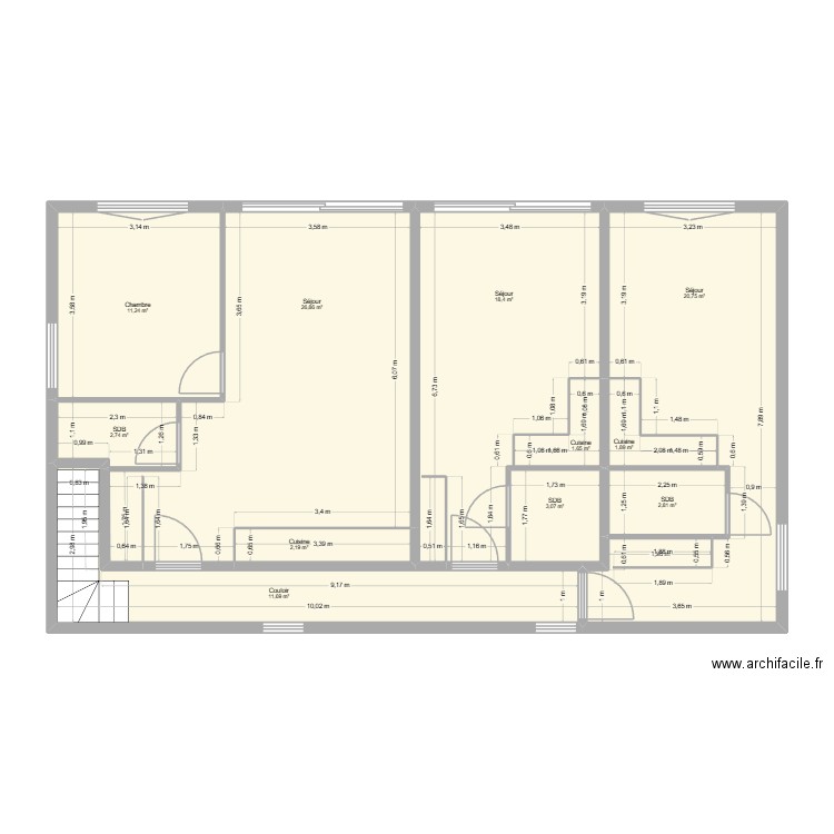 Ploemel T2 6 lots V2. Plan de 24 pièces et 207 m2