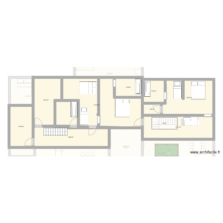 Maison avec étage2. Plan de 23 pièces et 354 m2
