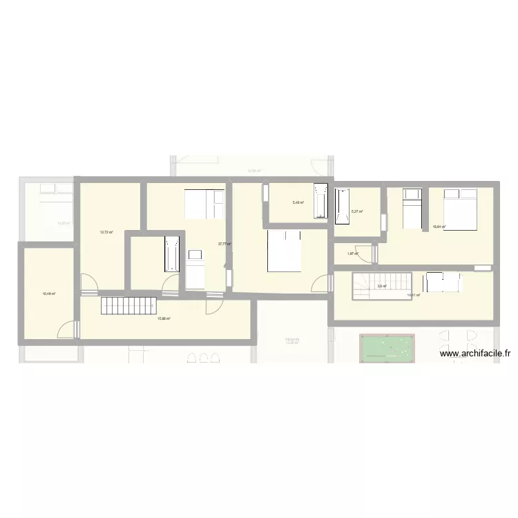 Maison avec &eacute;tage2. Plan de 