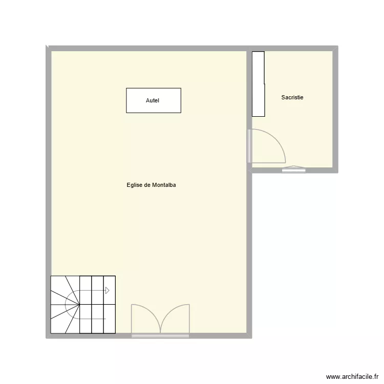Eglise de Montalba. Plan de 2 et 28 m² Eglise de Montalba. Plan de 2 et 28 m²