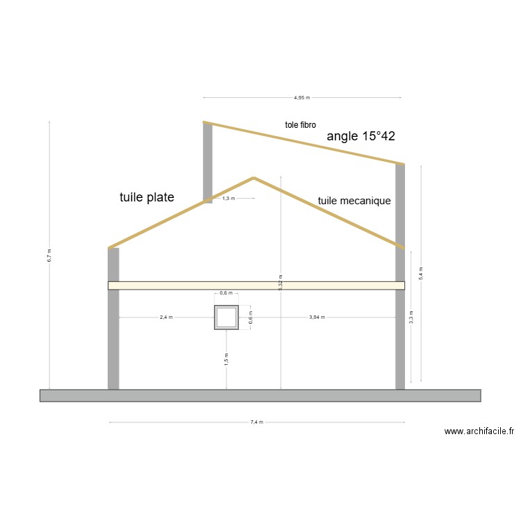 existant nord. Plan de 0 pièce et 0 m2