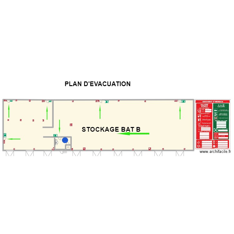 STOCKAGE BAT B. Plan de 3 pièces et 956 m2