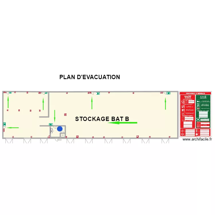 STOCKAGE BAT B. Plan de 