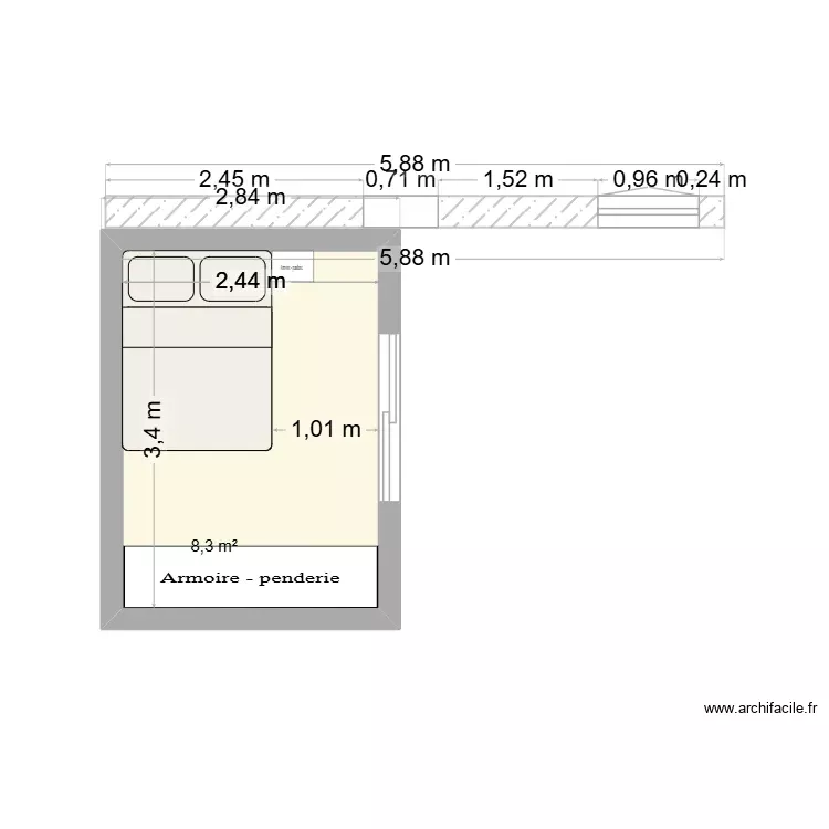 20261029 2 new chambre Yoann. Plan de 1 Pièce et 8 m² 20261029 2 new chambre Yoann. Plan de 1 Pièce et 8 m²