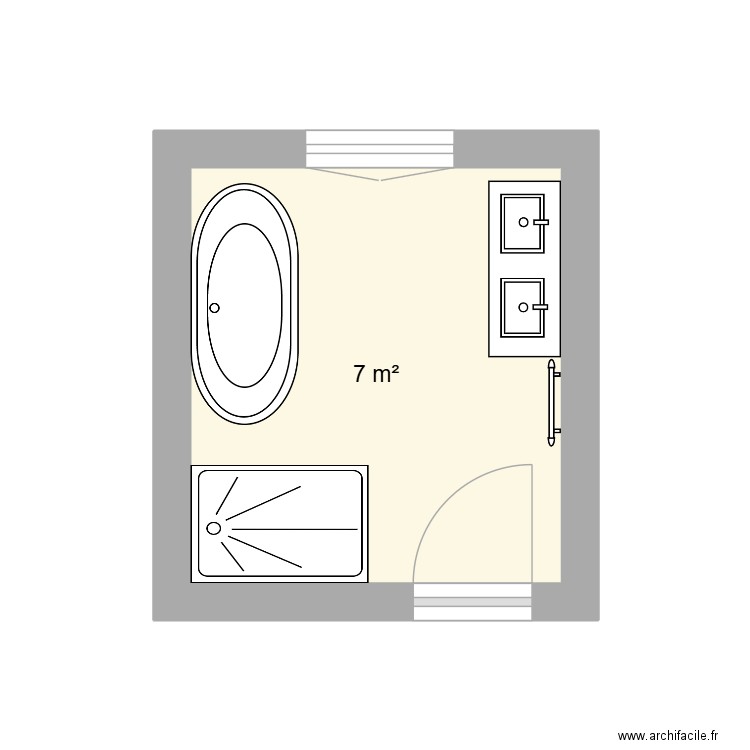 salle de bain 4. Plan de 1 pièce et 7 m2
