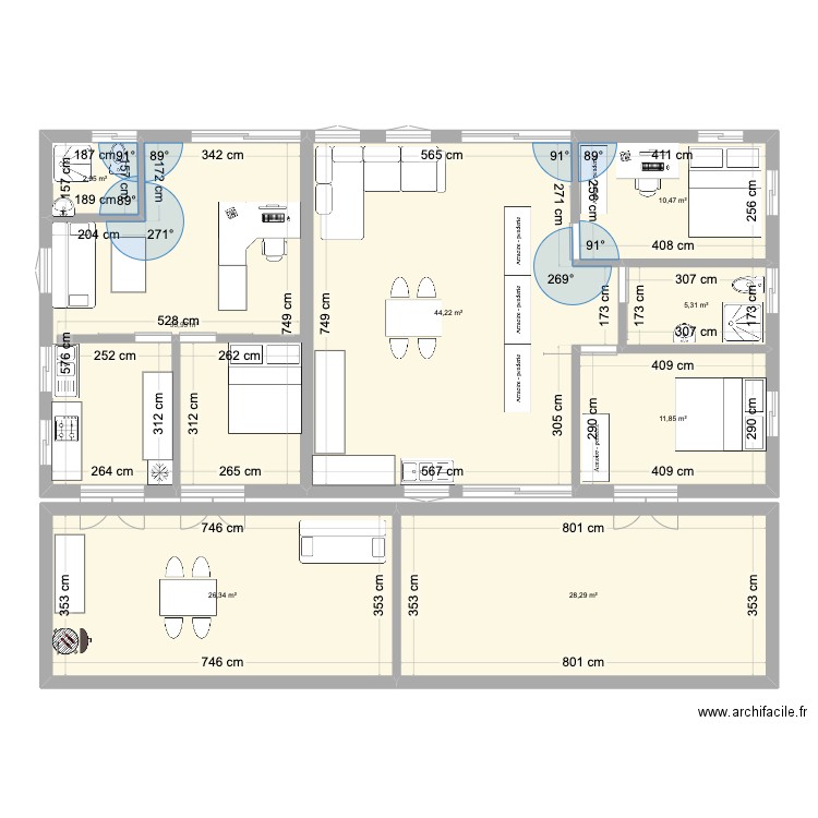 Chalet saint clém. Plan de 8 pièces et 165 m2