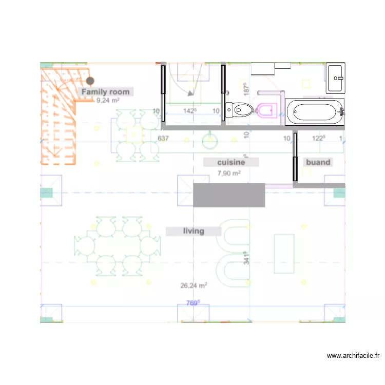 Nouvelle maison pr&eacute;fabriqu&eacute;e. Plan de 