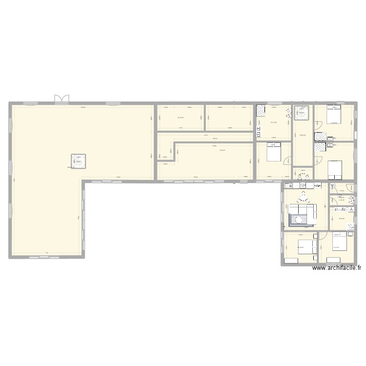 Marrakech. Plan de 32 pièces et 709 m2