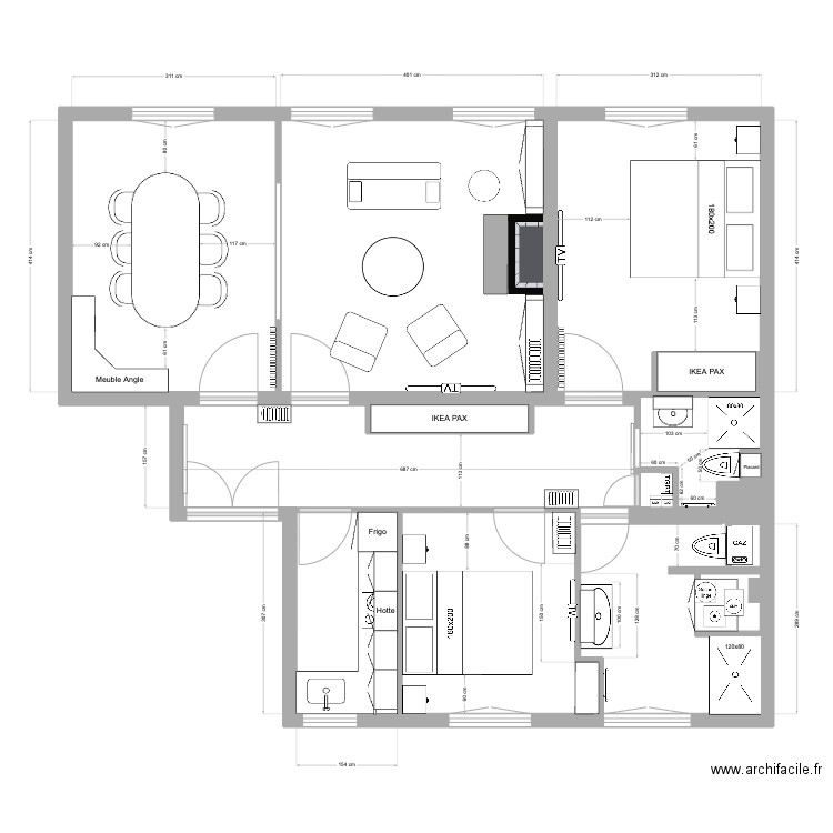 Malher2. Plan de 8 pièces et 28 m2