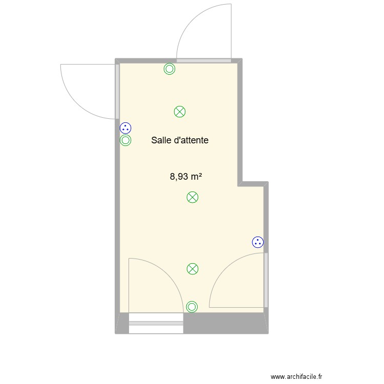 Hall d'entrée. Plan de 1 pièce et 9 m2