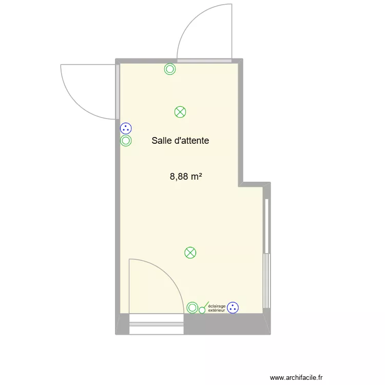 Hall d'entr&eacute;e. Plan de 