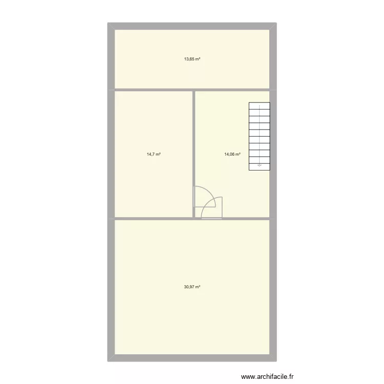2 &egrave;me &eacute;tage. Plan de 4  et 73 m²