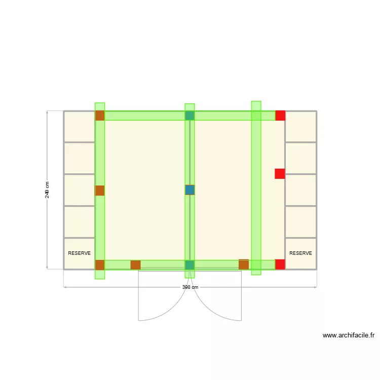 Poulailler - VUE DESSUS. Plan de 