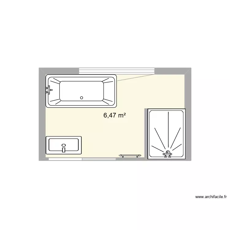 SDB PERSO. Plan de 1 Pièce et 6 m² SDB PERSO. Plan de 1 Pièce et 6 m²