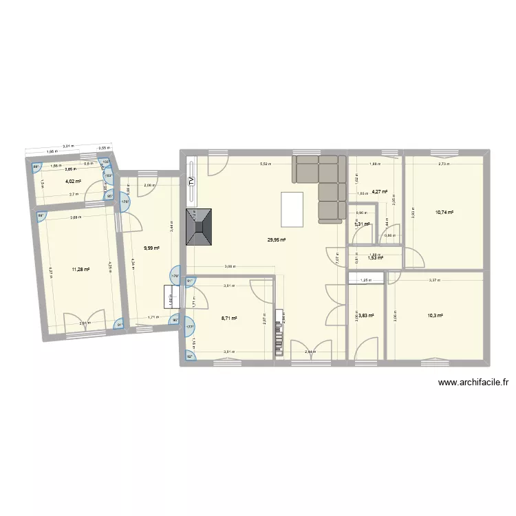 Eigadi&eacute;. Plan de 11  et 96 m²