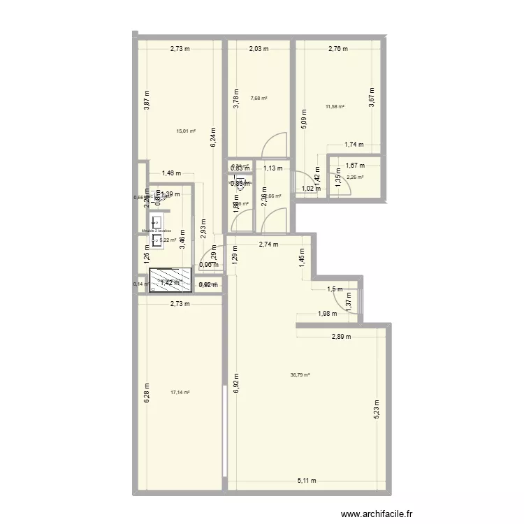 Azoulay 26/06 projet. Plan de 13  et 102 m²