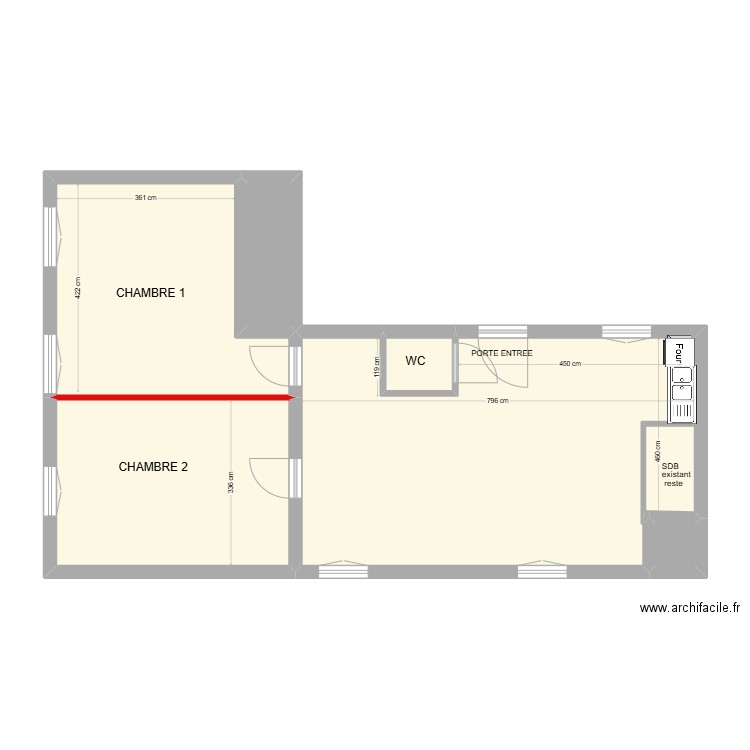 MOTHIRON PATAY. Plan de 6 pièces et 70 m2