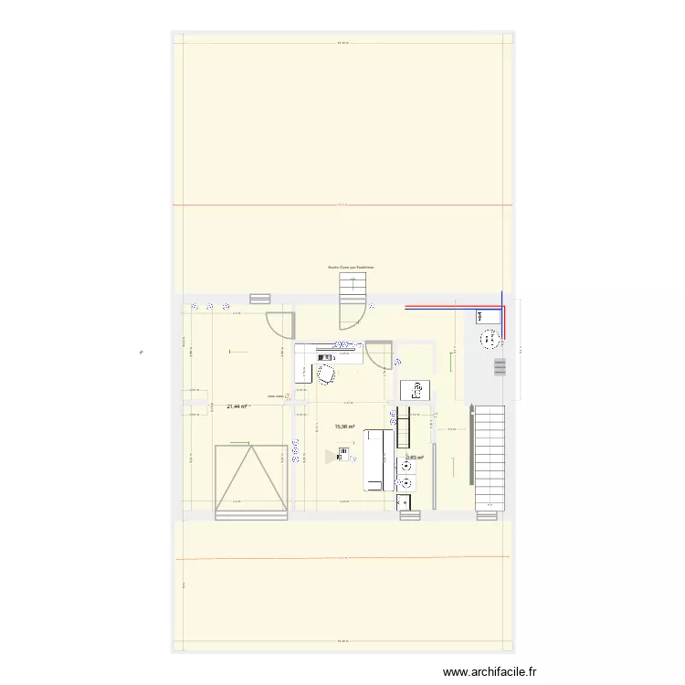 plan projet am&eacute;nag&eacute; SS. Plan de 4 pièces et 237 m²