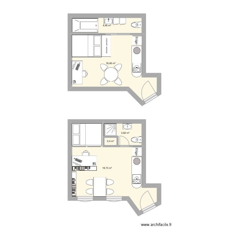 Joss. Plan de 5 pièces et 43 m2