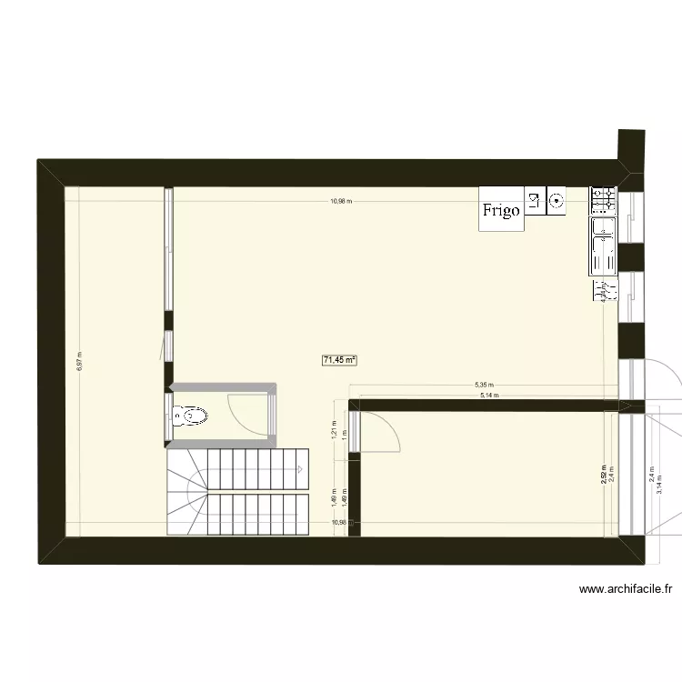Maison bas. Plan de 