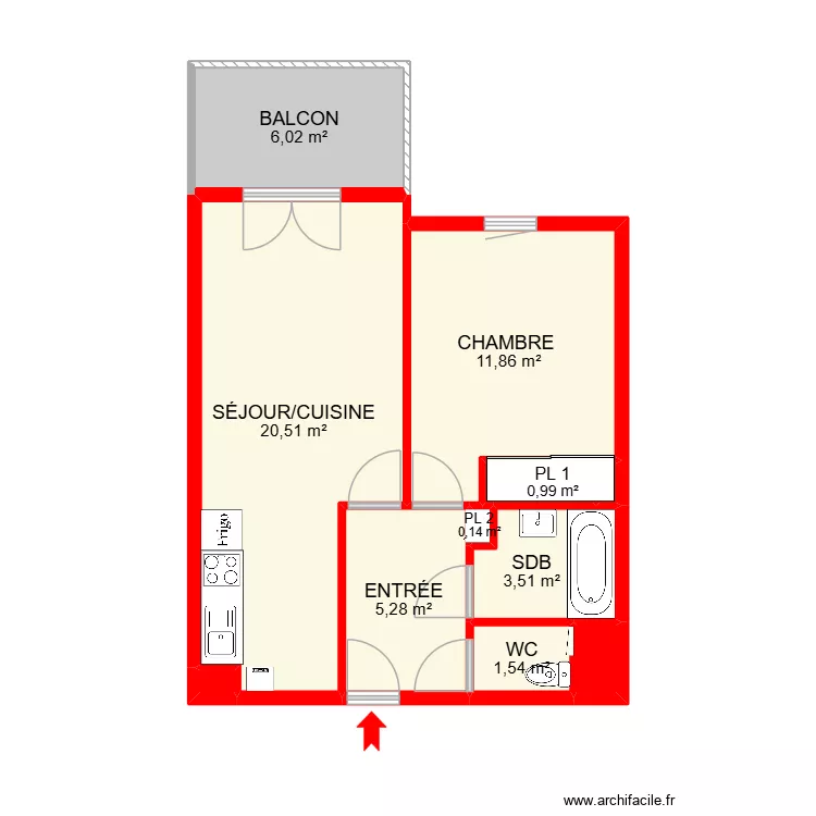 BI 36146. Plan de 13 et 61 m² BI 36146. Plan de 13 et 61 m²