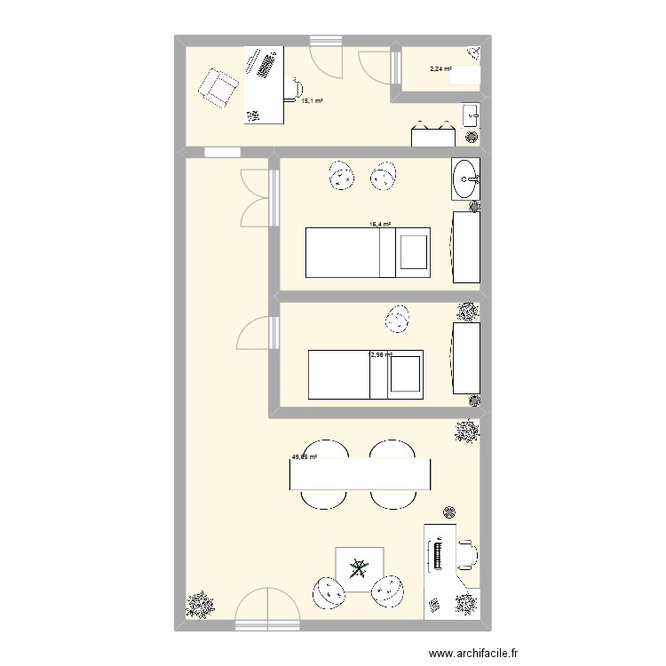 plan institut. Plan de 5 pièces et 96 m2