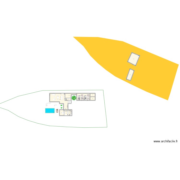 pacé avec nouveau plan. Plan de 26 pièces et 851 m2