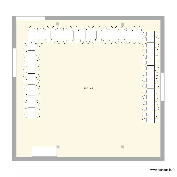 plan de table. Plan de 1 pièce et 95 m² plan de table. Plan de 1 pièce et 95 m²