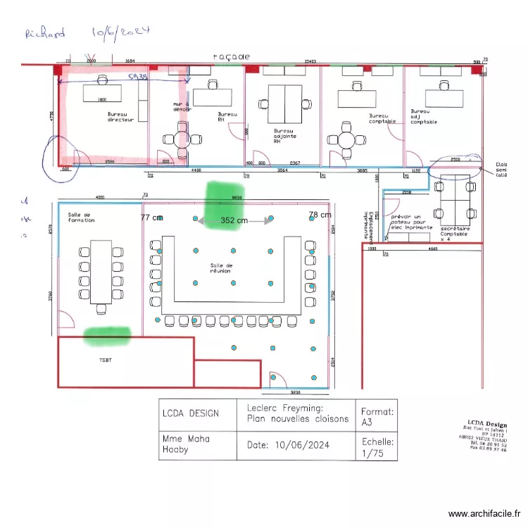 LCDA LECLERC . Plan de 