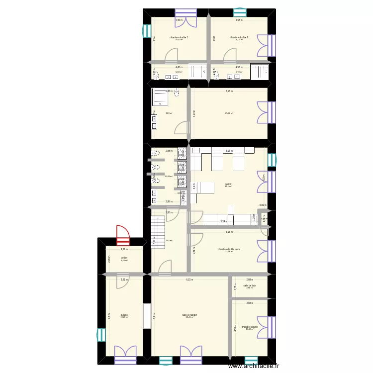 grange. Plan de 16 pièces et 250 m² grange. Plan de 16 pièces et 250 m²