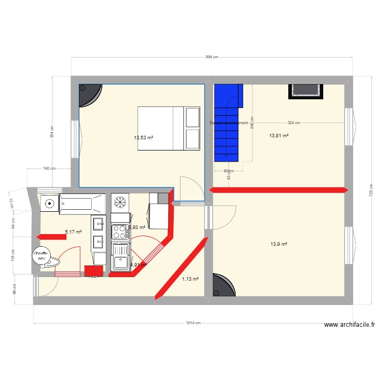 ETAGE 2 v4. Plan de 19 pièces et 110 m2