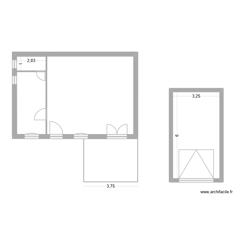 palise. Plan de 3  et 33 m²
