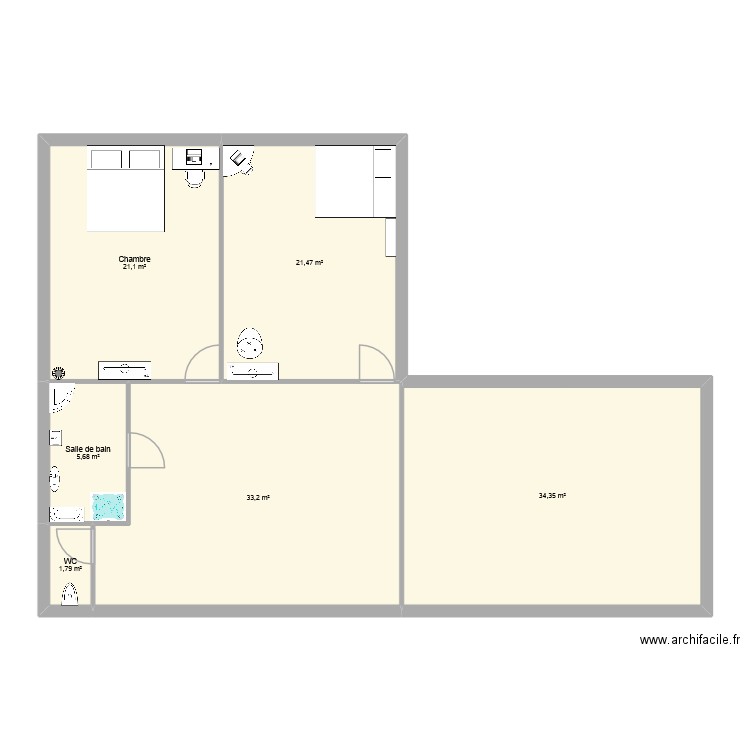plan de maison. Plan de 6 pièces et 118 m2
