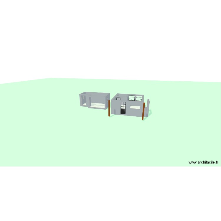 la cabane. Plan de 3 pièces et 31 m2