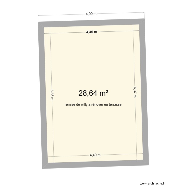 willy remise 2. Plan de 1 pièce et 29 m2