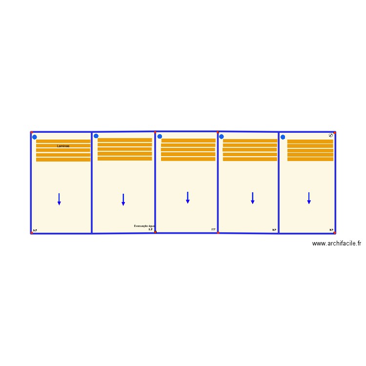 FCF. Plan de 5 pièces et 126 m2