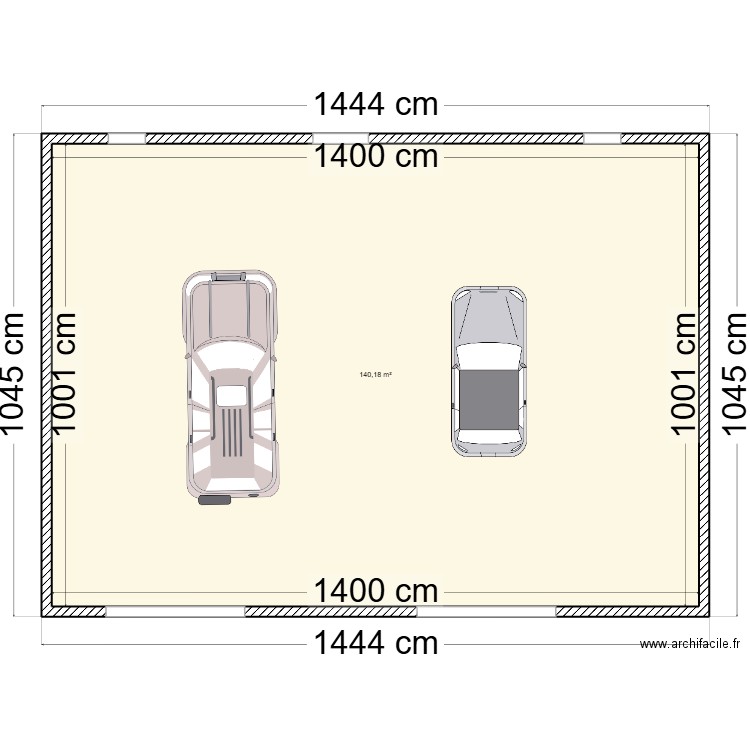 Entrepot MPI. Plan de 1 pièce et 140 m2