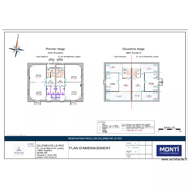 PLAN CHAUFFAGE R1/R2 21 MARECHAL ET 1SUZANNE. Plan de 